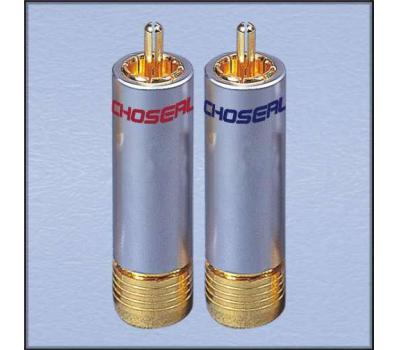 Choseal Q-917 24K Gold Plated Clamp Lock RCA Male Plug (2 PCS)