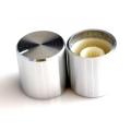 Silver 17mm x 17mm Aluminum Rotary Knob